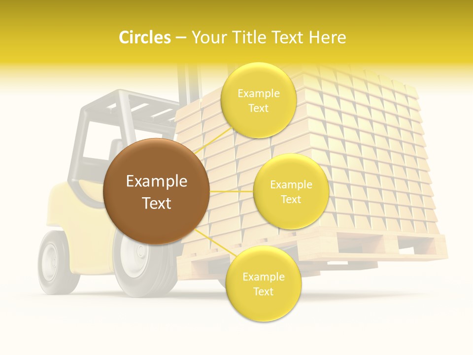 A Yellow Forklift With A Stack Of Boxes On It PowerPoint Template