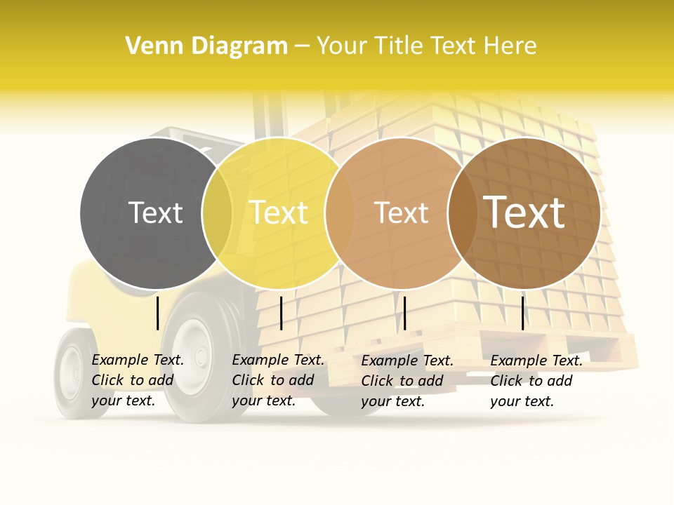 A Yellow Forklift With A Stack Of Boxes On It PowerPoint Template