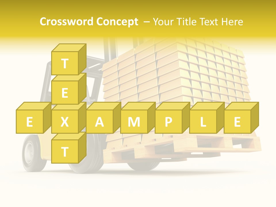 A Yellow Forklift With A Stack Of Boxes On It PowerPoint Template