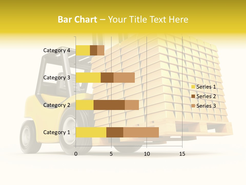A Yellow Forklift With A Stack Of Boxes On It PowerPoint Template