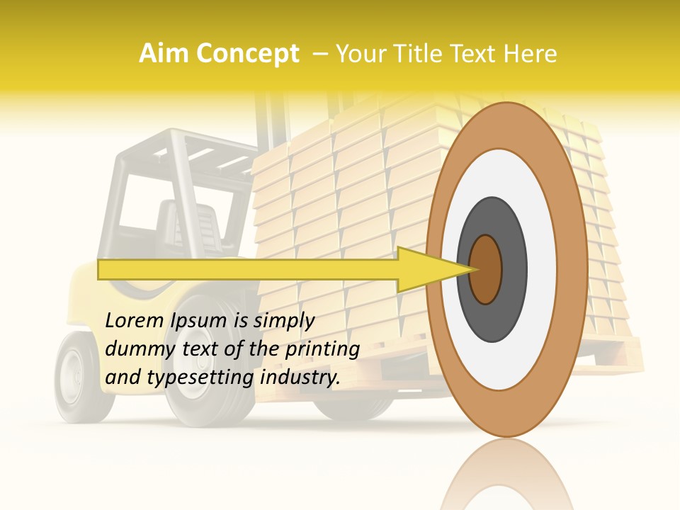 A Yellow Forklift With A Stack Of Boxes On It PowerPoint Template
