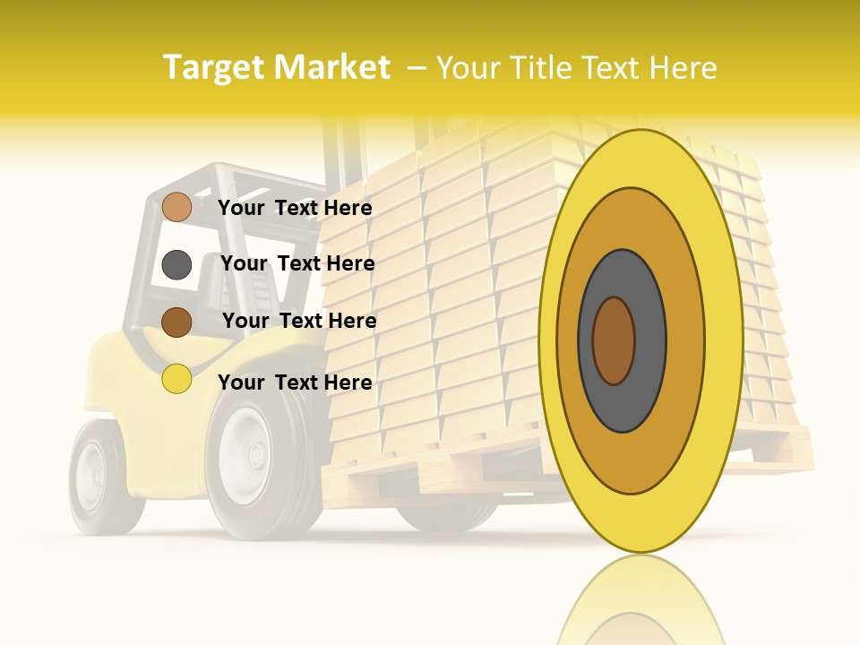 A Yellow Forklift With A Stack Of Boxes On It PowerPoint Template