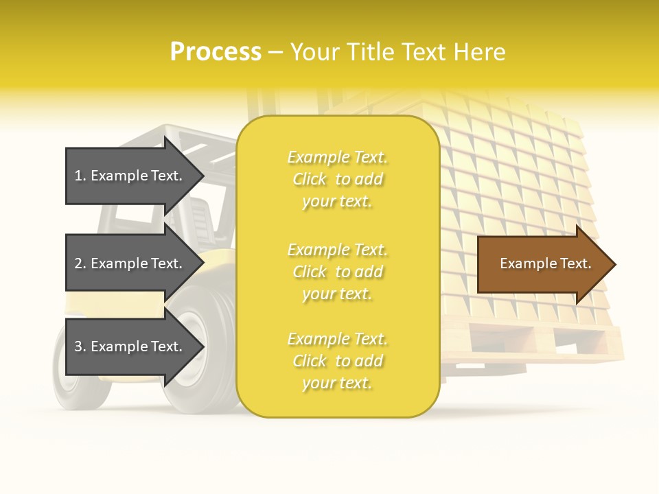 A Yellow Forklift With A Stack Of Boxes On It PowerPoint Template