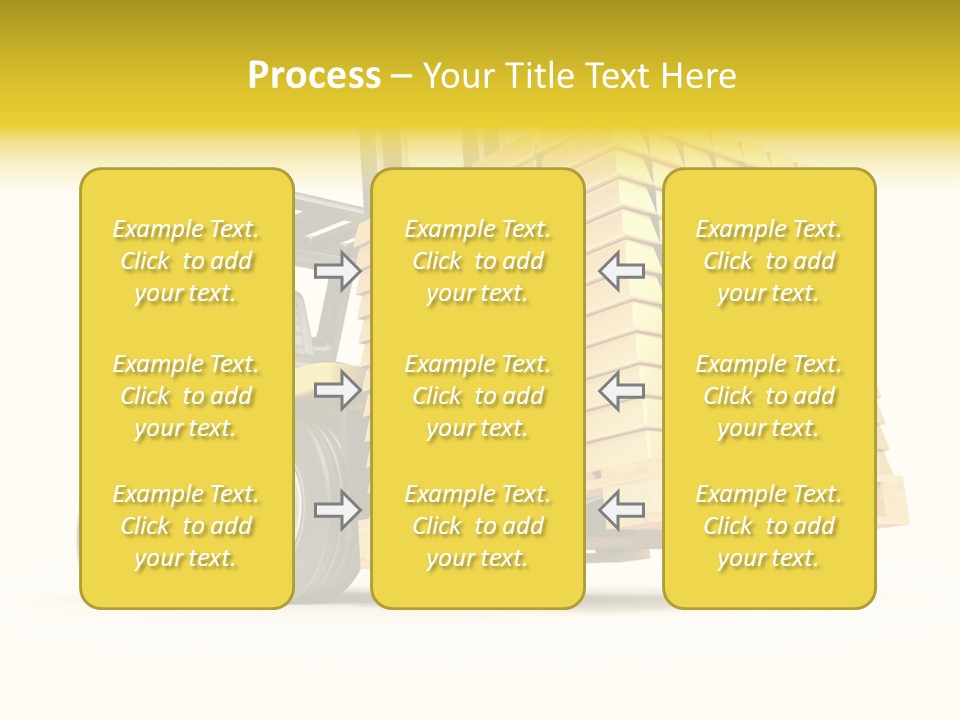 A Yellow Forklift With A Stack Of Boxes On It PowerPoint Template