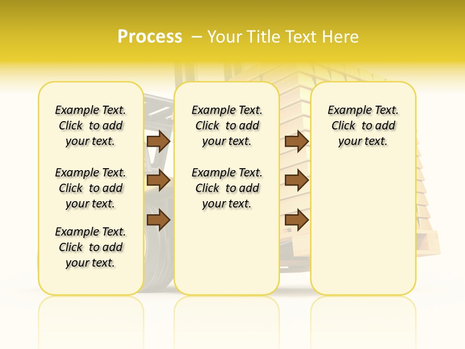 A Yellow Forklift With A Stack Of Boxes On It PowerPoint Template