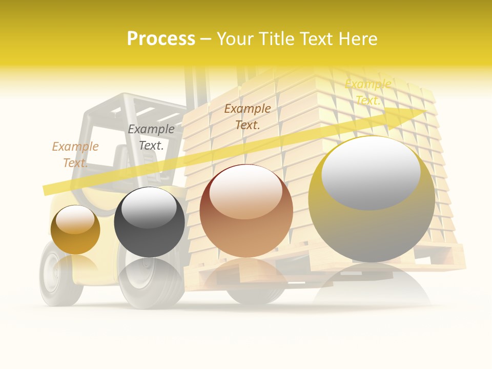 A Yellow Forklift With A Stack Of Boxes On It PowerPoint Template