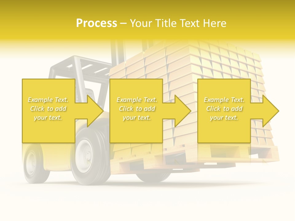 A Yellow Forklift With A Stack Of Boxes On It PowerPoint Template