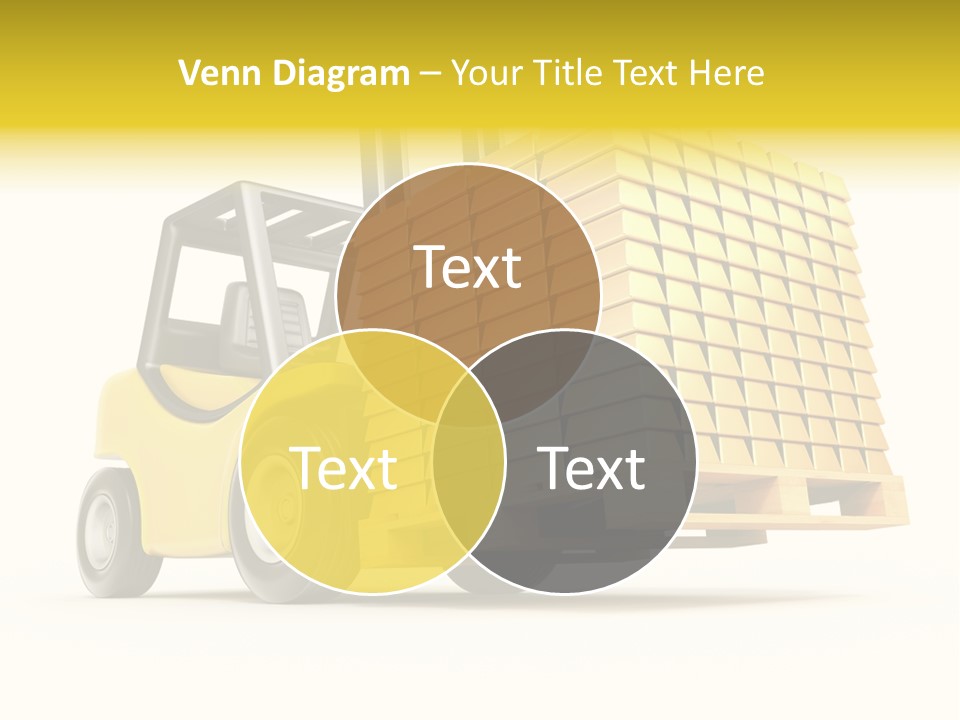 A Yellow Forklift With A Stack Of Boxes On It PowerPoint Template
