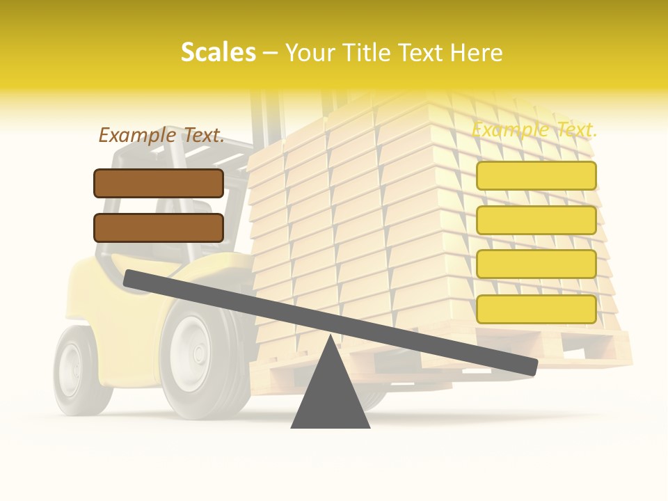 A Yellow Forklift With A Stack Of Boxes On It PowerPoint Template