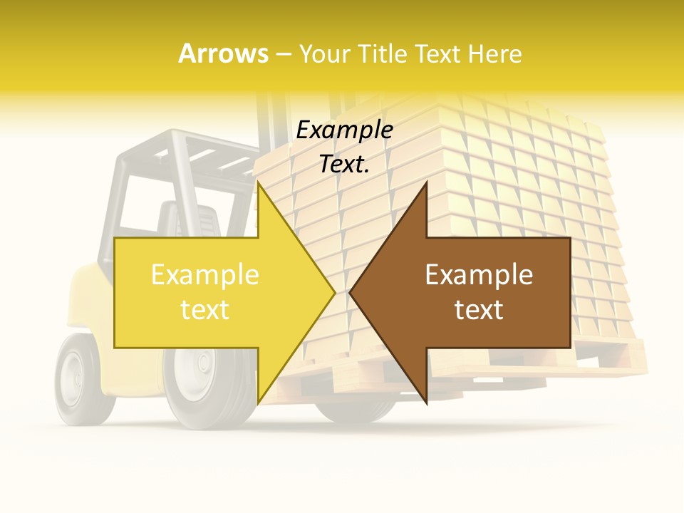 A Yellow Forklift With A Stack Of Boxes On It PowerPoint Template
