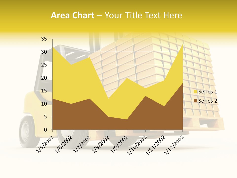 A Yellow Forklift With A Stack Of Boxes On It PowerPoint Template