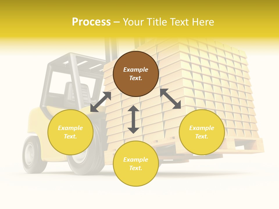 A Yellow Forklift With A Stack Of Boxes On It PowerPoint Template