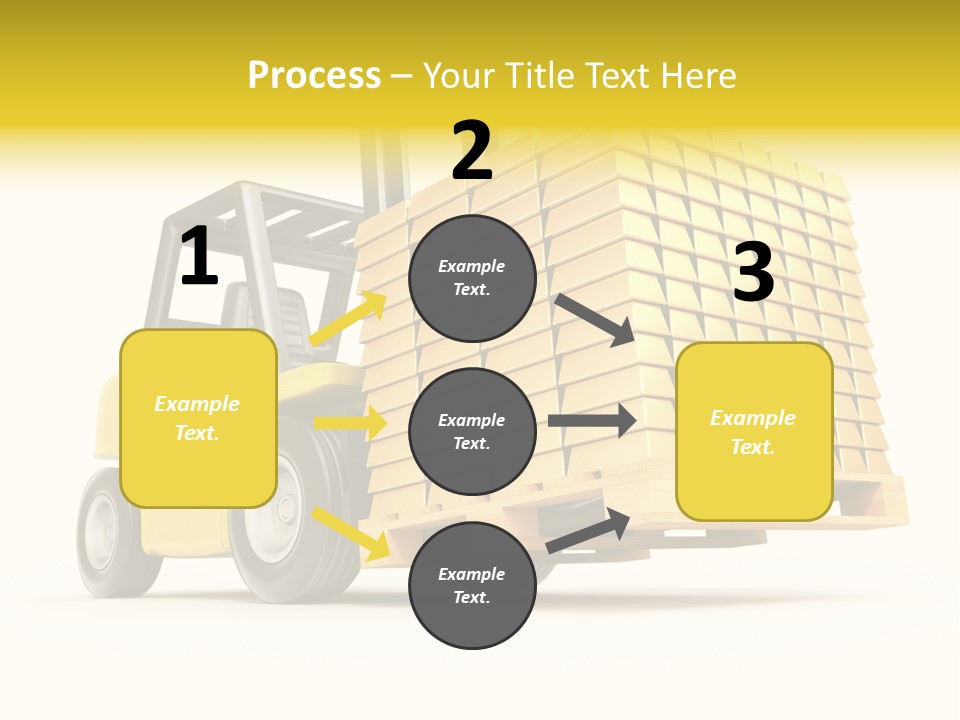 A Yellow Forklift With A Stack Of Boxes On It PowerPoint Template