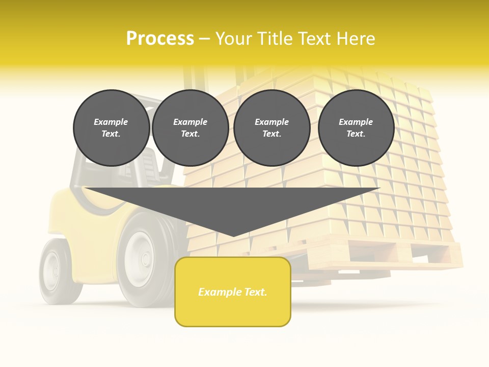 A Yellow Forklift With A Stack Of Boxes On It PowerPoint Template