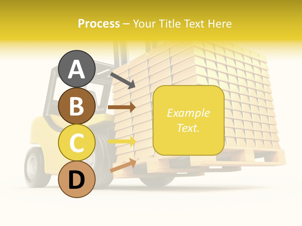 A Yellow Forklift With A Stack Of Boxes On It PowerPoint Template