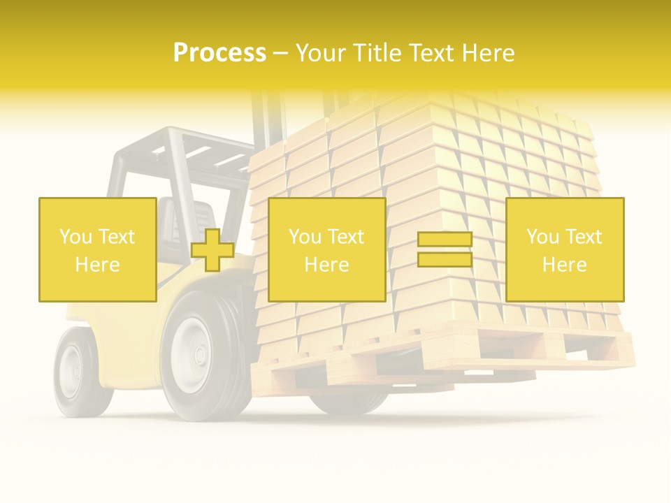 A Yellow Forklift With A Stack Of Boxes On It PowerPoint Template
