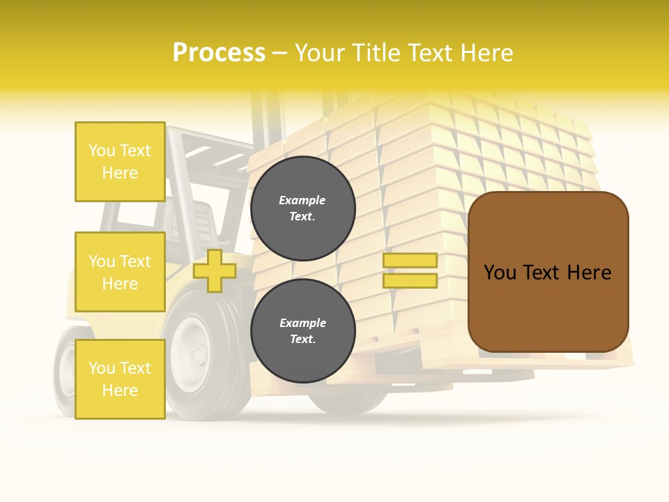 A Yellow Forklift With A Stack Of Boxes On It PowerPoint Template