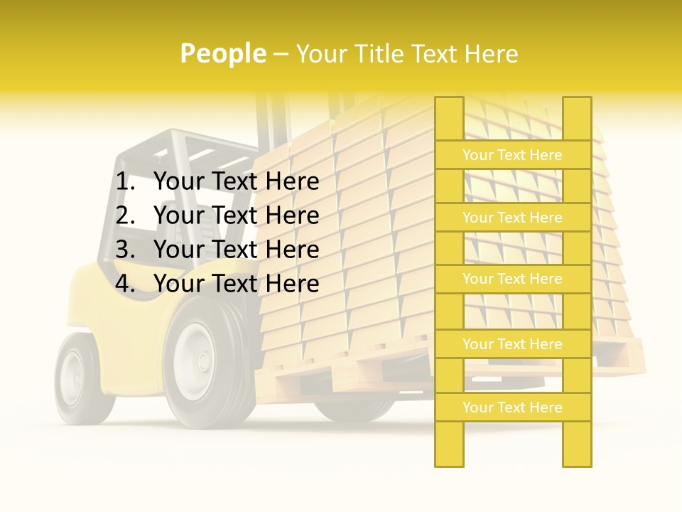 A Yellow Forklift With A Stack Of Boxes On It PowerPoint Template