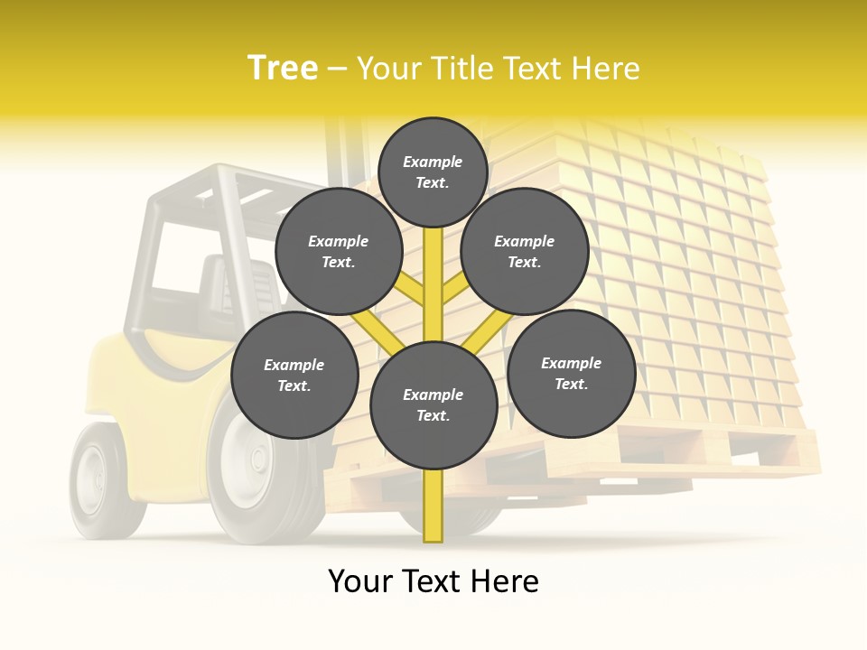 A Yellow Forklift With A Stack Of Boxes On It PowerPoint Template