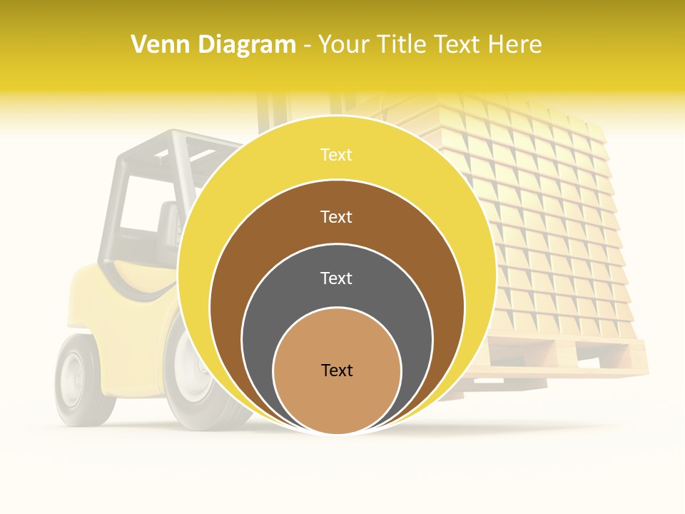 A Yellow Forklift With A Stack Of Boxes On It PowerPoint Template