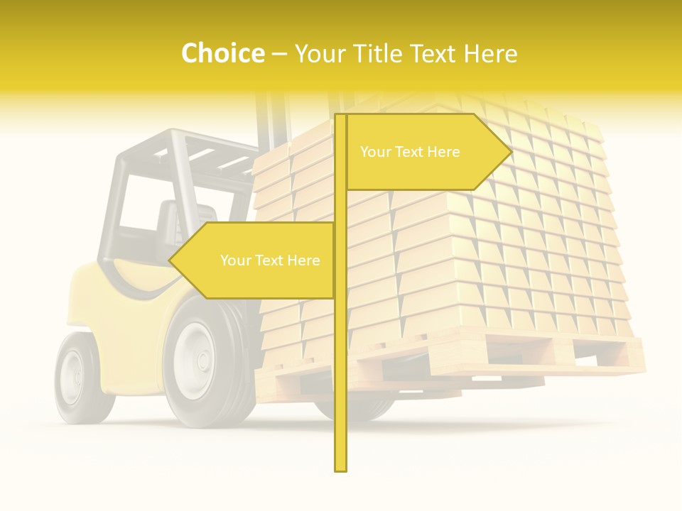 A Yellow Forklift With A Stack Of Boxes On It PowerPoint Template