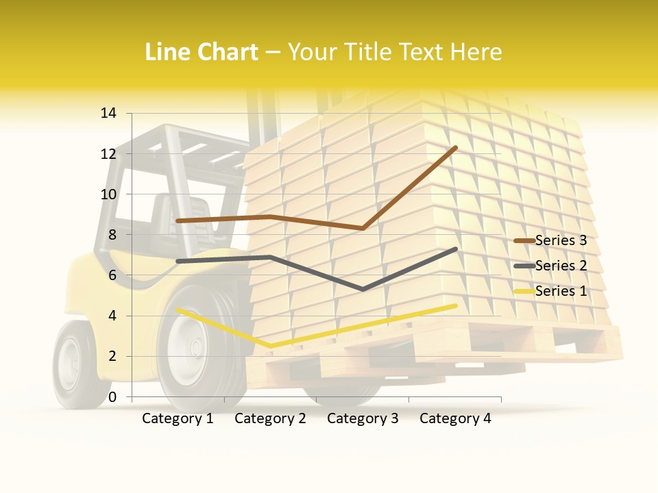A Yellow Forklift With A Stack Of Boxes On It PowerPoint Template