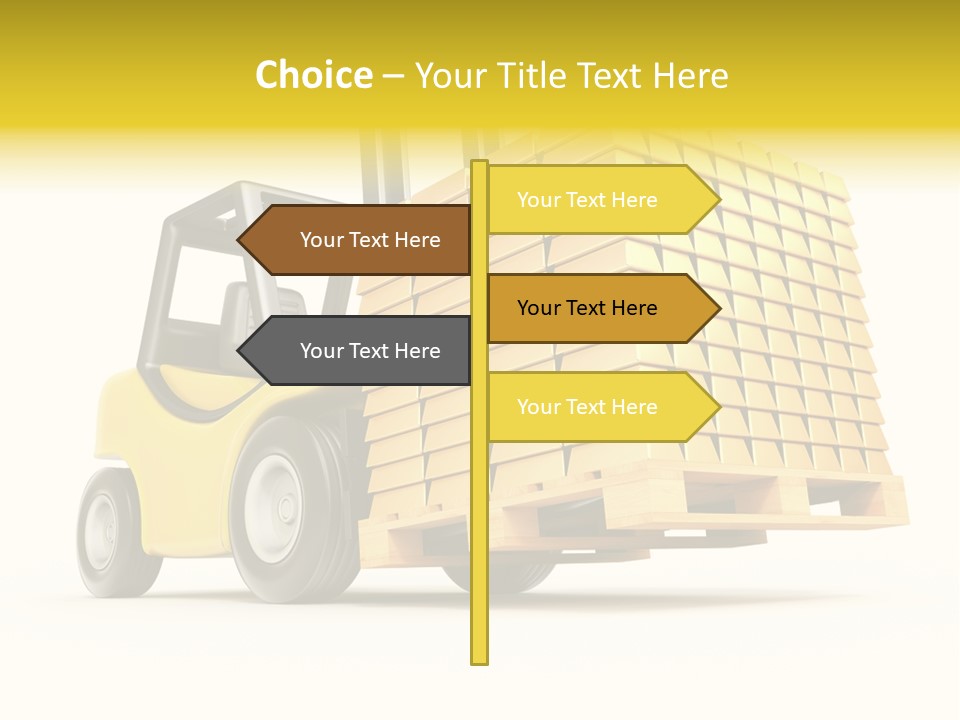 A Yellow Forklift With A Stack Of Boxes On It PowerPoint Template