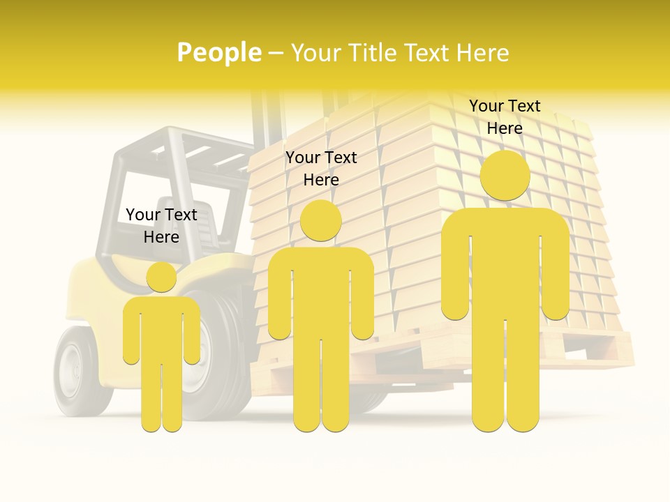 A Yellow Forklift With A Stack Of Boxes On It PowerPoint Template