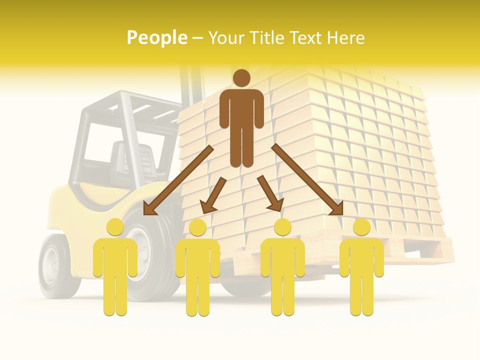 A Yellow Forklift With A Stack Of Boxes On It PowerPoint Template