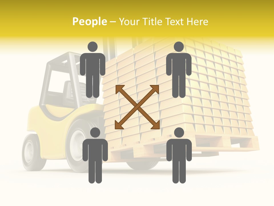 A Yellow Forklift With A Stack Of Boxes On It PowerPoint Template