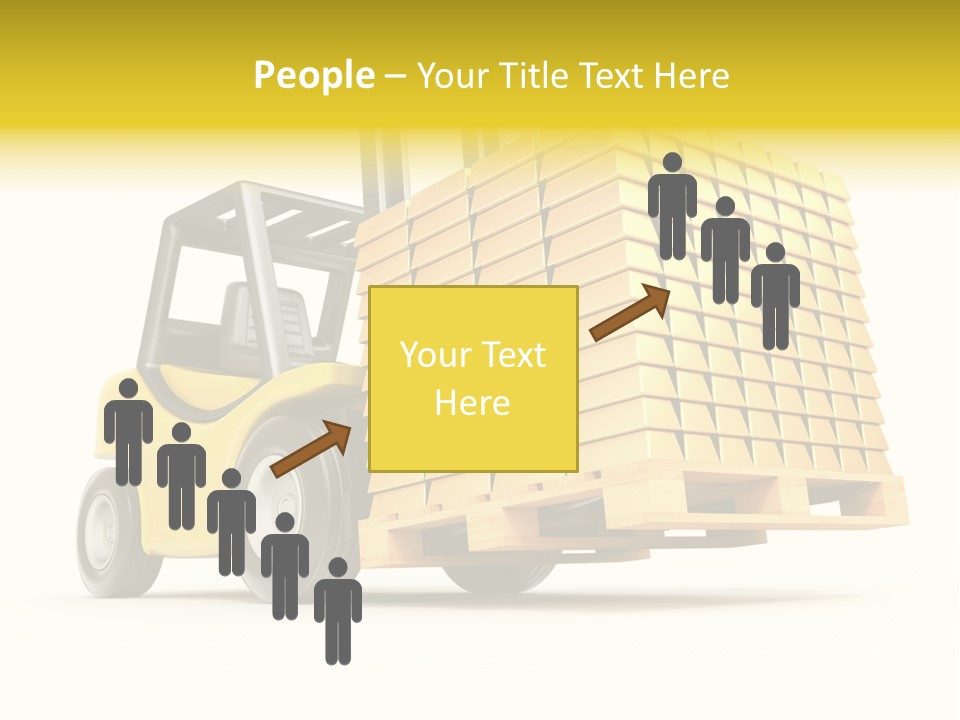 A Yellow Forklift With A Stack Of Boxes On It PowerPoint Template