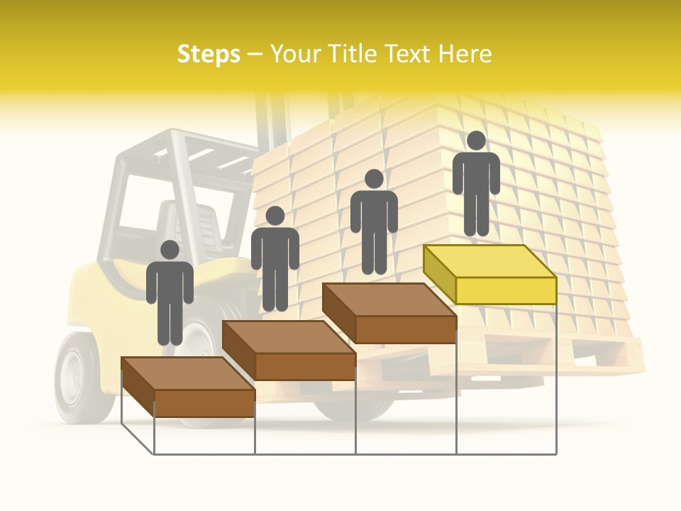 A Yellow Forklift With A Stack Of Boxes On It PowerPoint Template