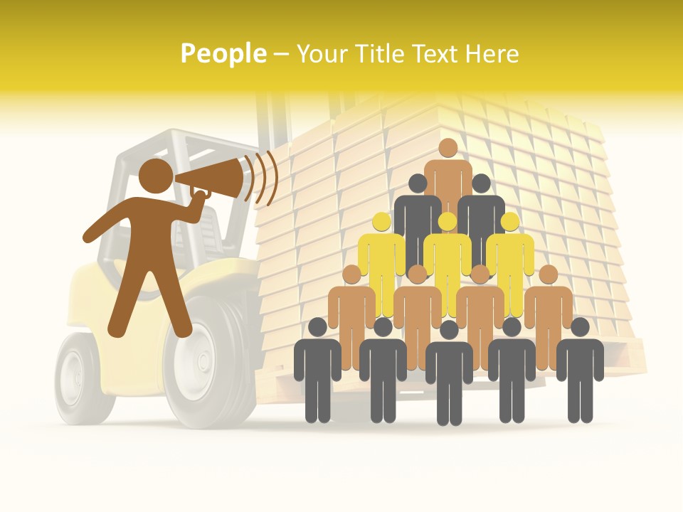 A Yellow Forklift With A Stack Of Boxes On It PowerPoint Template