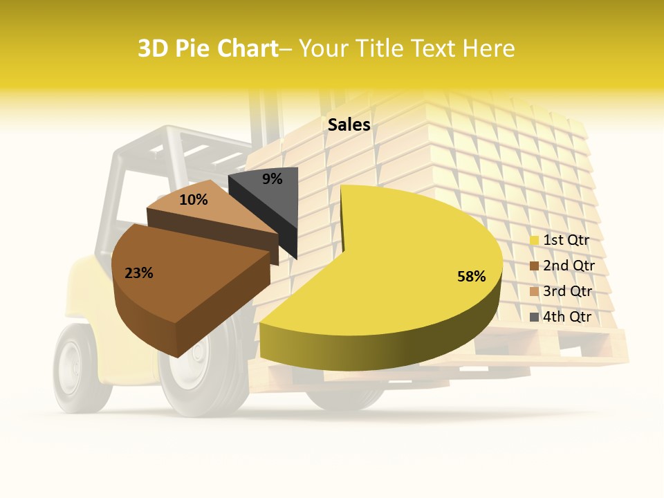 A Yellow Forklift With A Stack Of Boxes On It PowerPoint Template