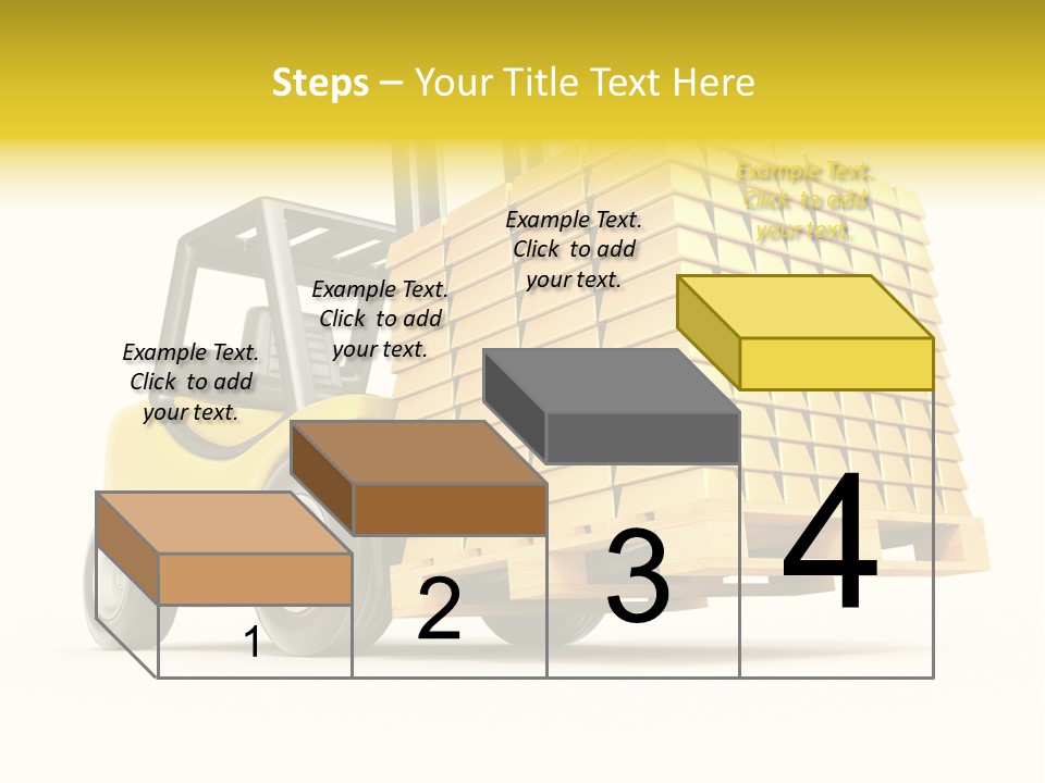 A Yellow Forklift With A Stack Of Boxes On It PowerPoint Template