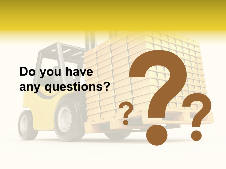 A Yellow Forklift With A Stack Of Boxes On It PowerPoint Template