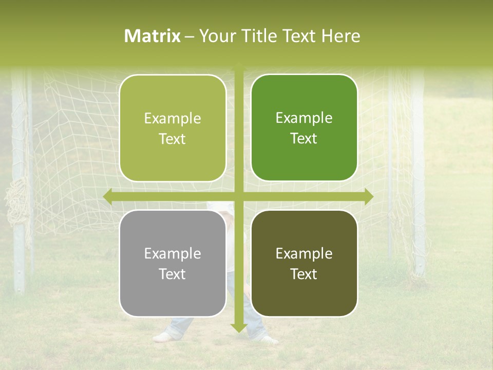 A Young Boy Standing In Front Of A Soccer Goal PowerPoint Template