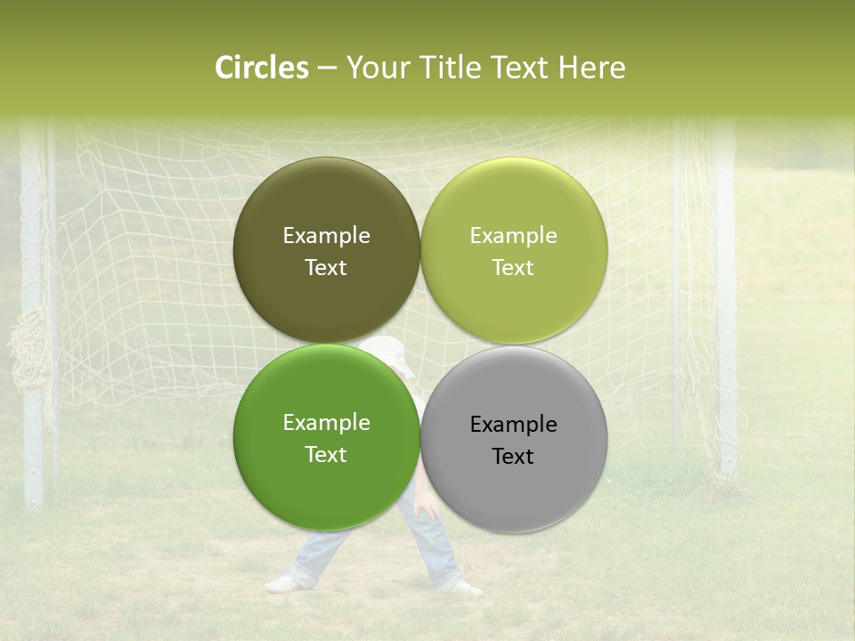 A Young Boy Standing In Front Of A Soccer Goal PowerPoint Template