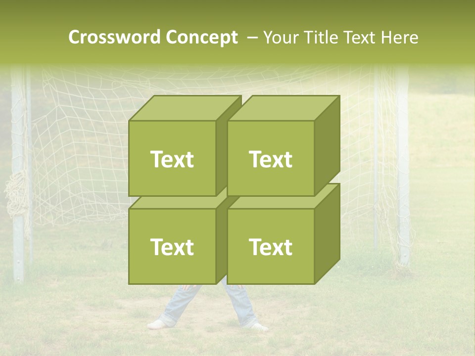 A Young Boy Standing In Front Of A Soccer Goal PowerPoint Template