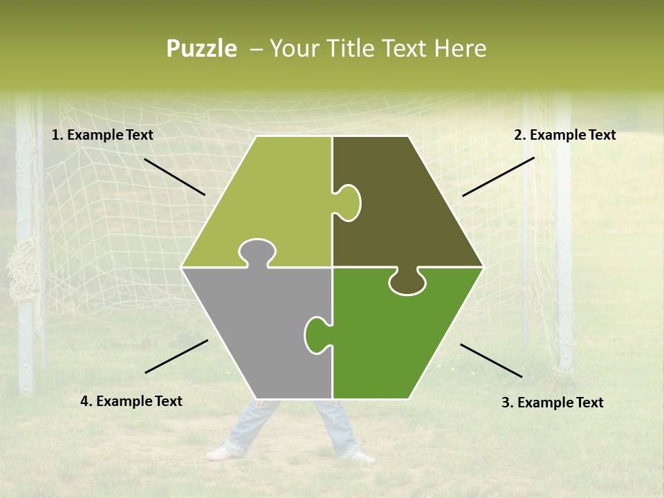 A Young Boy Standing In Front Of A Soccer Goal PowerPoint Template