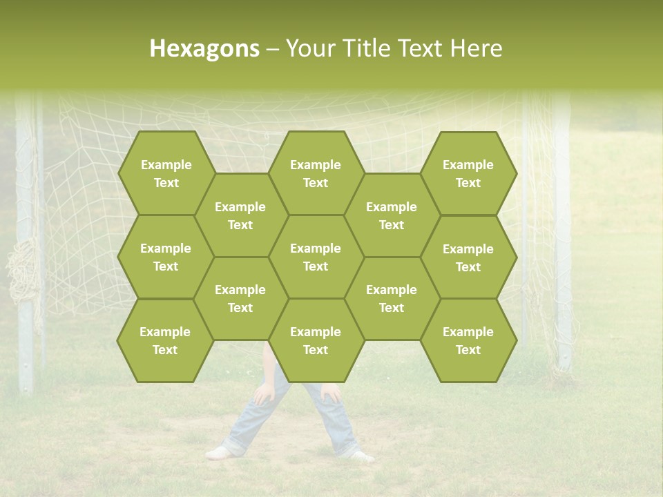 A Young Boy Standing In Front Of A Soccer Goal PowerPoint Template