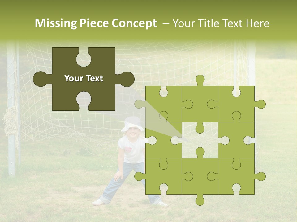 A Young Boy Standing In Front Of A Soccer Goal PowerPoint Template