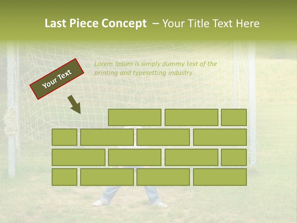 A Young Boy Standing In Front Of A Soccer Goal PowerPoint Template