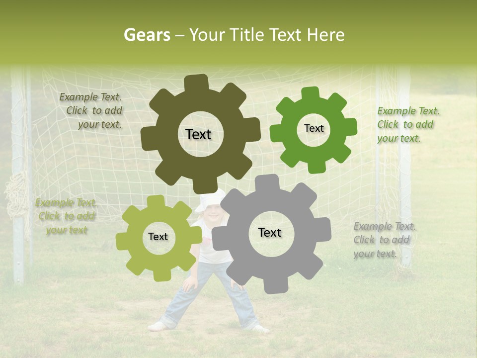 A Young Boy Standing In Front Of A Soccer Goal PowerPoint Template