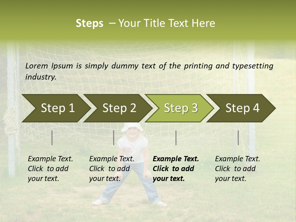 A Young Boy Standing In Front Of A Soccer Goal PowerPoint Template