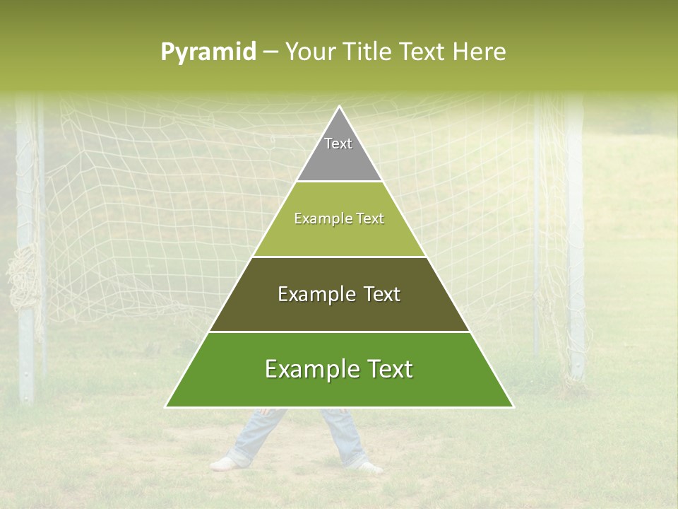 A Young Boy Standing In Front Of A Soccer Goal PowerPoint Template