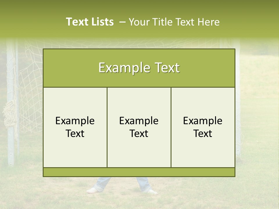 A Young Boy Standing In Front Of A Soccer Goal PowerPoint Template