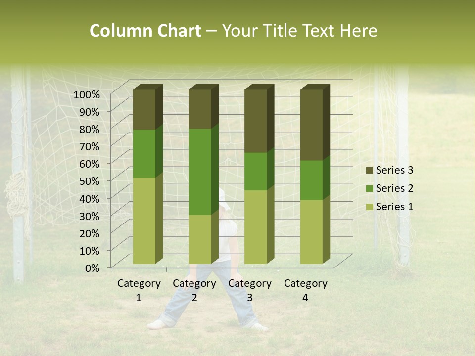 A Young Boy Standing In Front Of A Soccer Goal PowerPoint Template