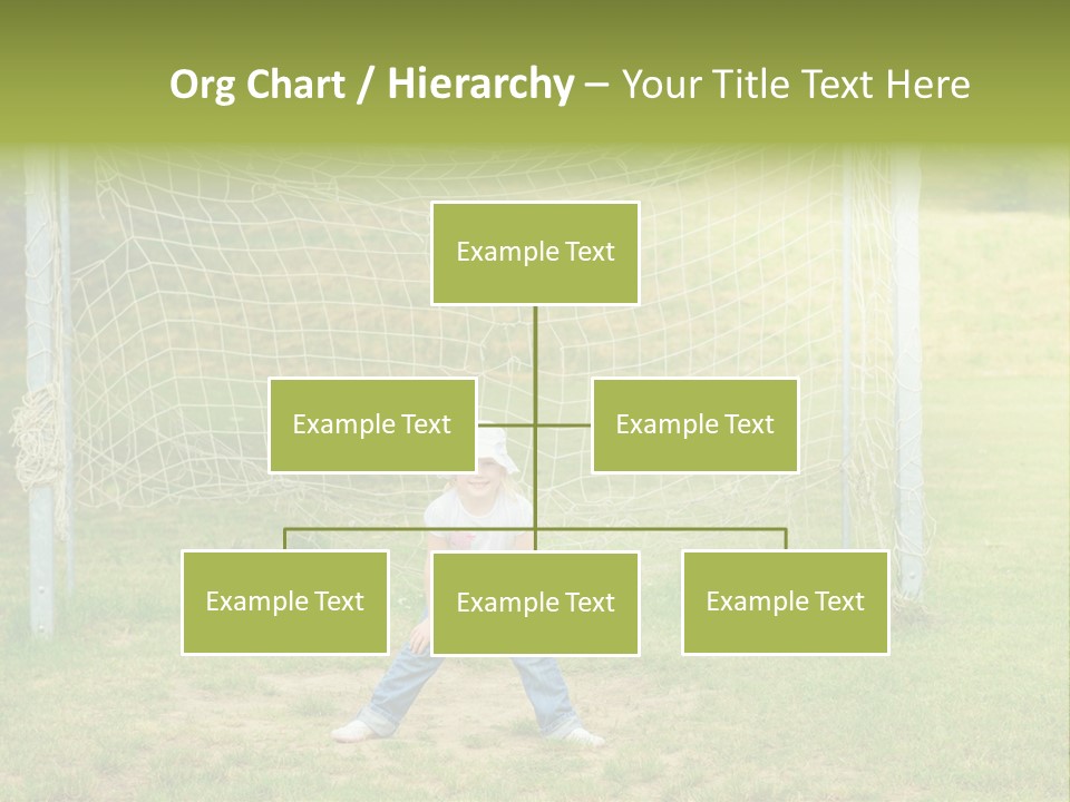 A Young Boy Standing In Front Of A Soccer Goal PowerPoint Template