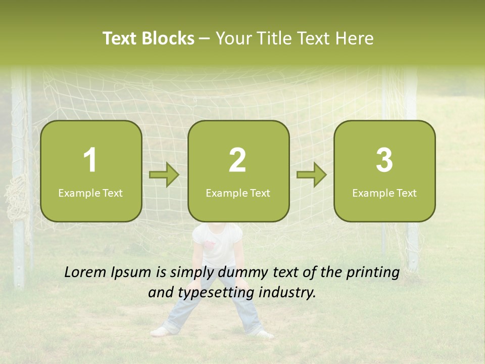 A Young Boy Standing In Front Of A Soccer Goal PowerPoint Template